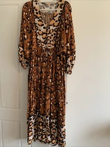 Boho Australia Leopard Print Dress Size S/M Suit 16/18 - Picture 1 of 7
