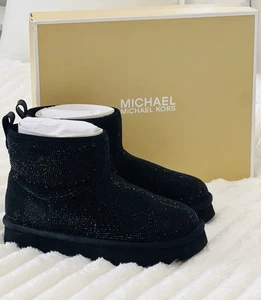 Michael Kors Winnie Embellished Womens Sparkle Ankle Bootie Black Glitter Size 9 - Picture 1 of 13