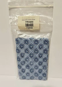 Longaberger Fabric Book Cover in Blue White Provincial Paisley - NIP 5x7 - Picture 1 of 5