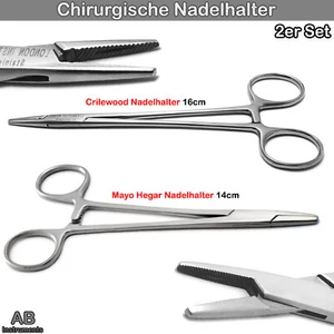 Chirurgische Nadelhalter nach Mayo Hegar Crile Wood Zahn Naht OP Nadeln Halter - Bild 1 von 8