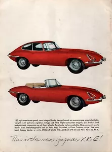 Jaguar XKE 1962 cupé y anuncio en color original - Imagen 1 de 1