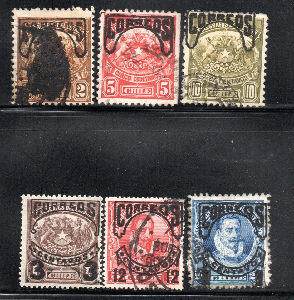 CHILE, SELLOS DE SERIE TELEGRAFO, S/C CORREOS, CON VARIEDADES    (JUN-463 ) - Image 1 of 1