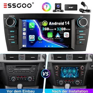 Für BMW 3er E90 E91 E92 E93 KAM + Carplay 32GB Android 14 Autoradio DAB GPS Navi - Bild 1 von 14