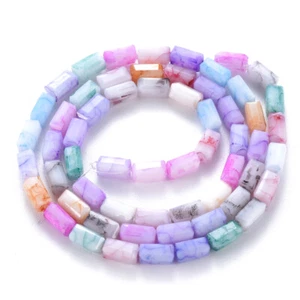 60pcs/Strd Opaque Baking Painted Crackle Glass Faceted Beads Spacer 6.5x3.5mm - Picture 1 of 3