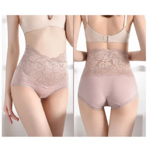 Womens Lace High Waist Underwear Panties Ladies Stretch Briefs Thong Seamless - Picture 1 of 31