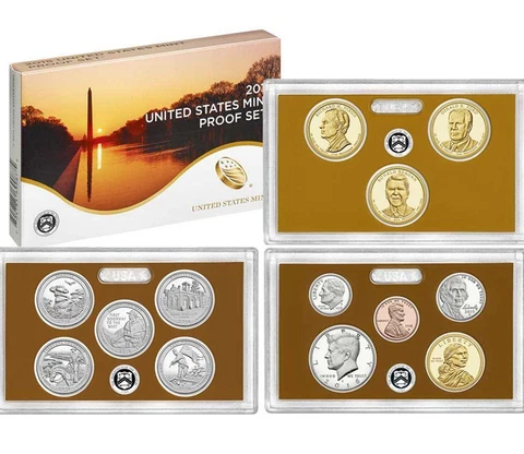 2016 Proof Set CN-Clad Kennedy, Presidential , ATB quarters OGP 13 coins Cover