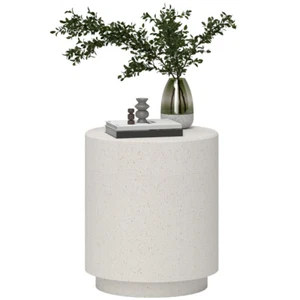 Inorganic Ore Powder End Table Side Table Cream White - Picture 1 of 8