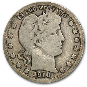 1910-D Barber Quarter Good/VG - SKU#13899 Cover