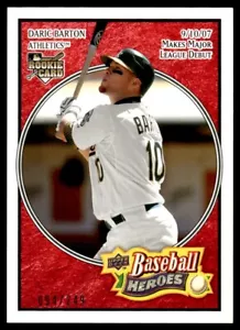 2008 Upper Deck Baseball Heroes Red 094/249 Daric Barton 094/249 Oakland - Picture 1 of 2