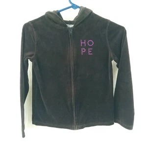 Dansin Now Velvet Hoodie Large Black Full Zip HOPE Long Sleeve - Picture 1 of 7