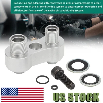 For LS Swap GM R4 AC Compressor Straight Adapter Fitting Rebuild Kit Plug & Play - Image 1 of 4