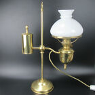 Dekorative Metall Tischlampe Messing Glasschirm Öllampen-Optik Brass Table Lamp