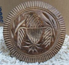 RARE Antique Wood Eagle w/ Shield Butter Pat Mold Pie Crust Edge Folk Art