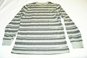 VOLCOM Men's Thermal Long Sleeve Shirt Striped Crew Neck Light Gray Size XL NWT - Picture 1 of 4