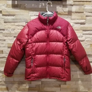 North Face Women XS Red 96 Retro Vintage Nuptse Puffer Jacket Coat Goos Down Ski - Picture 1 of 7