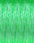 2-Pack Shiny Green Metallic Tinsel Fringe Curtains - 3.2ft x 8.2ft Party Streame