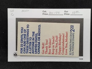 MATT'S STAMPS US SCOTT#BK155 GREETINGS STAMPS SEALED BOOKLET, UNEXPLODED, MNH - Imagen 1 de 1