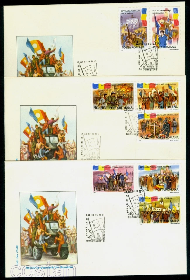 1990 Popular Revolution,Truck,Army,Soldier,Flag,TIMISOARA,Romania,Mi.4613,FDC Foto 1 de 1