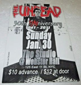 THE UNDEAD 30TH ANNIVERSARY 1981-2011 KONZERT POSTKARTE PROMO THE MISFITS PUNK - Bild 1 von 2