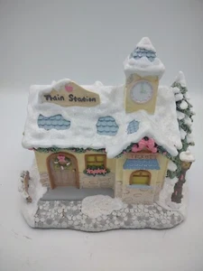 HAWTHORNE PRECIOUS MOMENTS CHRISTMAS VILLAGE PRECIOUS RAILS TRAIN STATION - Picture 1 of 9