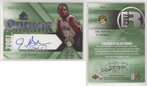 2007-08 SP Game Used Exclusives /100 Jeff Green #RE-JG Rookie Auto RC