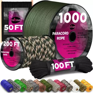 Paracord Rope 1000 – 1000Ft / 200Ft / 120Ft / 100Ft / 50Ft – String Parachute Co - Picture 1 of 12