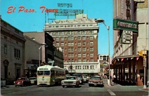 Postcard El Paso Texas TX Downtown Street Scene - Picture 1 of 2