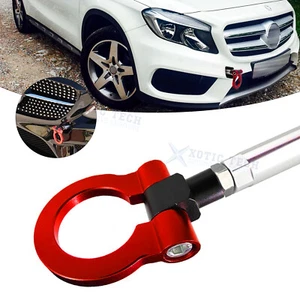 1x Gancho de remolque de aluminio rojo estilo carreras pista para Mercedes-Benz C E S ML GLA GLK - Imagen 1 de 10
