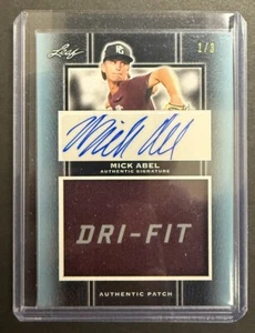 2019 Leaf PG Perfect Game National Showcase Mick Abel GU Patch Auto 1/3 Twins - Bild 1 von 2