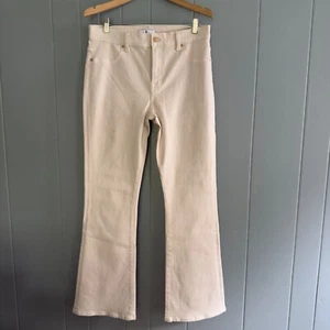 7 For All Mankind Bootcut Tailorless Jeans 32 Stretch Coated Cream White Neutral - Imagen 1 de 9