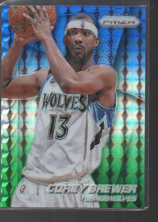 COREY BREWER   2014-15 PANINI PRIZM BLUE GREEN MOSAIC PRIZMS CARD #149 - Image 1 of 1
