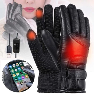 MARKENLOS NEU USB Beheizte Winter Motorrad Handschuhe Warm Thermo Fahrrad Heizhandschuhe