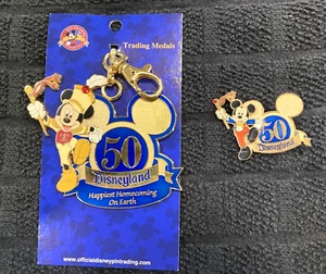 Vintage 2005 Disneyland Pin 50th Anniversary Mickey Mouse and Trading Medal - Picture 1 of 6