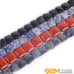 16mm Natural Blue Sodalite Black Agate Square Wave Beads For Jewelry Making Gift