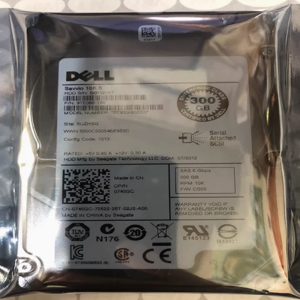 DELL 0745GC ST9300605SS 300G 10K5 2.5" 6Gb SAS Hard Drive - Image 1 of 1