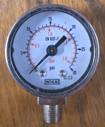 WIKA Pressure Gauge 0-2 Bar / 0-30 PSI EN837-1 CL2.5 Dual Scale | eBay UK