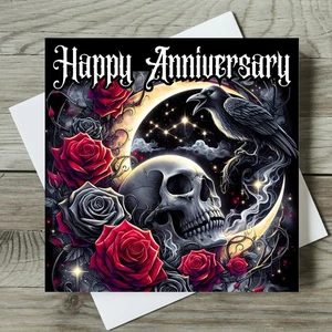 Goth Wedding Anniversary Card Alternative Gothic Anniversary - Picture 1 of 1