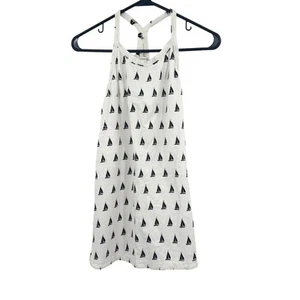 Crewcuts size 14 white blue sleeveless dress with pockets sailboat pattern - Picture 1 of 4