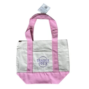 Trader Joes Mini Canvas Tote Bag Limited Edition Pastel Pink 2025 Shopping - Bild 1 von 5