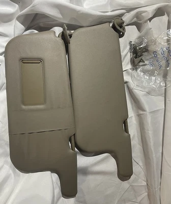 OEM 1998-2002 Toyota Corolla Tan Vinyl Sun Visor Pair w/ Mirrors - Image 1 of 4