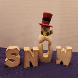 Midwest of Cannon Falls Holz 4 Stück Schneemann Buchstaben S N O W Dekor - Bild 1 von 10