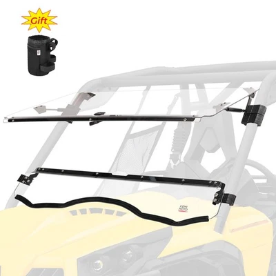 For Can Am Commander 800/1000/Max UTV Flip Windshield Scratch Resistant 2011-20 - Image 1 of 4