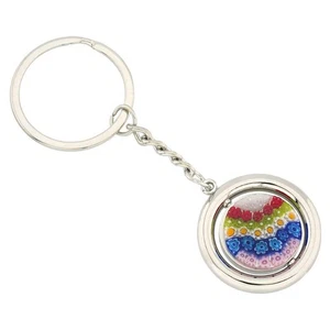 GlassOfVenice Murano Glass Millefiori Disk Keychain - Multicolor - Picture 1 of 5