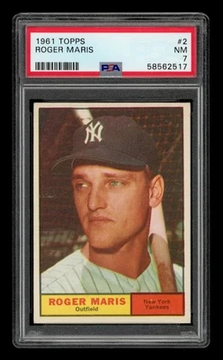 1961 Topps Set-Break #2 Roger Maris PSA 7 casi nuevo Foto 1 de 3