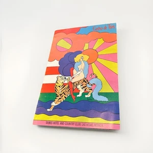 De colección 1969 Las Vegas Casino de París Programa + Postal Dunas Hotel Mod OP Art - Imagen 1 de 6