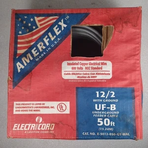 Filo UF-B Amerflex 12/2 grigio massiccio 600v PARZIALMENTE USATO VEDI NOTE - Foto 1 di 12