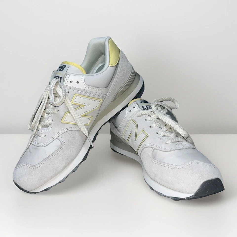 Gorra New Balance Mujer 574 'Maíz Gris Materia' Talla 11.5 Blanco/Amarillo Damas Foto 1 de 4