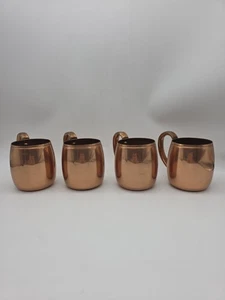 Vintage WEST BEND Solid Copper Moscow Mule Mugs Lot Of 4 Made in USA 3.5" Cups - Picture 1 of 14
