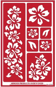 Armour Reusable Over n Over Glass Etching Stencil - Hibiscus Hawaiian Flowers - Picture 1 of 1