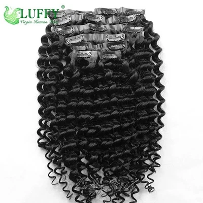 Extensiones de cabello de PU rizadas profundas sin costuras cabello humano trama de piel invisible Foto 1 de 4